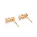 Pear & Round Lab Diamond Drop Earrings in 18k Yellow Gold(Earring backs not included) - Image 3