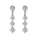 Classic Round Lab Diamond Dangle Earrings in 18k White Gold