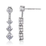 Classic Round Lab Diamond Dangle Earrings in 18k White Gold