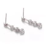 Classic Round Lab Diamond Dangle Earrings in 18k White Gold(Earring backs not included) - Image 3