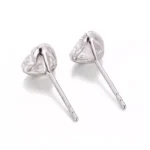 Solitaire Heart Cut Lab Diamond Stud Earrings in 18k White Gold(Earring backs not included) - Image 3
