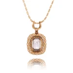 Radiant Cut Lab Diamond Halo Pendant with Rope Frame | Pendant Only - Image 2