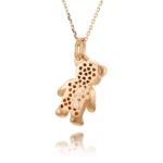1 Carat Oval Lab Diamond Teddy Bear Pendant in 18k Yellow Gold(pendant only) - Image 2