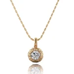 1 Carat Round Lab Diamond Floral Halo Pendant in 18k Gold(pendant only) - Image 2