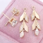 *Rose Gold Vine Convertible Drop Earrings with Moissanite Embellishments - Image 4