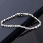 *Timeless Treasur Elegant Round Cut White Gold Moissanite Bracelet - Image 7