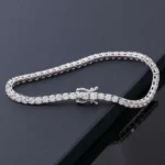 *Timeless Treasur Elegant Round Cut White Gold Moissanite Bracelet - Image 5