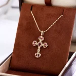 Ornate Byzantine-Style Ruby Cross Pendant | Pendant Only