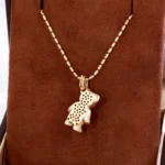 1 Carat Oval Lab Diamond Teddy Bear Pendant in 18k Yellow Gold(pendant only) - Image 4