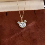 Playful Mouse Silhouette Lab Diamond Pendant | Pendant Only - Image 3