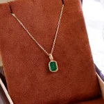 Classic Emerald Cut Emerald Solitaire Pendant | Pendant Only