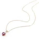 *1.2 CT Heart-Shaped Ruby Gem Pendant Necklace - Image 2