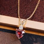 *1.2 CT Heart-Shaped Ruby Gem Pendant Necklace - Image 7