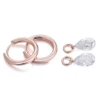 *Stunning Rose Gold Moissanite Pear Cut Drop Earrings - Image 2
