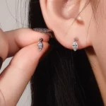 Solitaire Marquise Cut Lab Diamond Drop Earrings in 18k White Gold(Earring backs not included) - Image 5
