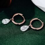 *Stunning Rose Gold Moissanite Pear Cut Drop Earrings - Image 3