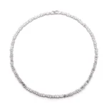 Elegant Baguettes Cut Moissanite Tennis Necklace, Sophisticated Anniversary Statement Jewelry For Her