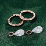 *Stunning Rose Gold Moissanite Pear Cut Drop Earrings - Image 4