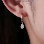 *Stunning Rose Gold Moissanite Pear Cut Drop Earrings - Image 6