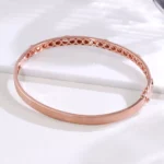 *Marquise and Round Cut Moissanite Bangle Bracelet Brushed Finish Style - Image 4