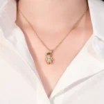 1 Carat Oval Lab Diamond Teddy Bear Pendant in 18k Yellow Gold(pendant only) - Image 5