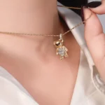 1 Carat Oval Lab Diamond Teddy Bear Pendant in 18k Yellow Gold(pendant only) - Image 7