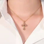 Ornate Byzantine-Style Ruby Cross Pendant | Pendant Only