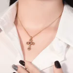 Ornate Byzantine-Style Ruby Cross Pendant | Pendant Only