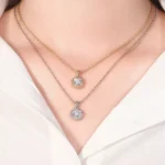 1 Carat Round Lab Diamond Floral Halo Pendant in 18k Gold(pendant only) - Image 7