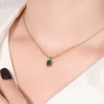 Classic Emerald Cut Emerald Solitaire Pendant | Pendant Only