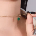 Classic Emerald Cut Emerald Solitaire Pendant | Pendant Only - Image 6