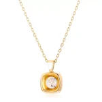 1ct Round Cut Lab Diamond Pendant Cushion Frame Solitaire Style