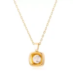 1ct Round Cut Lab Diamond Pendant Cushion Frame Solitaire Style (Pendant Only) - Image 2