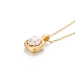 1ct Round Cut Lab Diamond Pendant Cushion Frame Solitaire Style