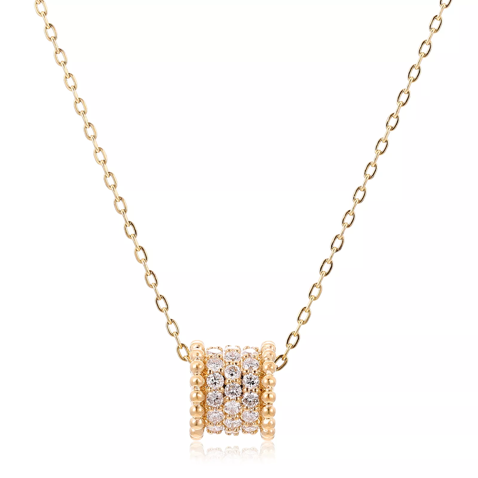 IMG_3621 Round Cut Lab Diamond Pendant Necklace Paved Barrel Charm Style (Pendant Only) - Image 1