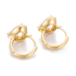 Heart Cut Lab Diamond Hoop Earrings Romantic Huggie Style - Image 2