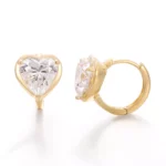 Heart Cut Lab Diamond Hoop Earrings Romantic Huggie Style