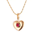 Celestial Ruby and Diamond Starburst Heart Pendant in 18k Yellow Gold(pendant only) - Image 2