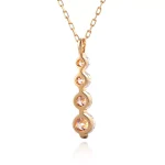 Round Cut Lab Diamond Pendant Necklace Linear Four Stone Drop