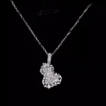 Geometric Lab Diamond Gourd Pendant in 18k White Gold