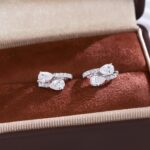 Multi-Shape Lab Diamond Cluster Huggie Earrings in 18k White Gold - Image 6
