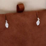 Solitaire Marquise Cut Lab Diamond Drop Earrings in 18k White Gold(Earring backs not included) - Image 6