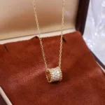 Round Cut Lab Diamond Pendant Necklace Paved Barrel Charm Style (Pendant Only) - Image 3