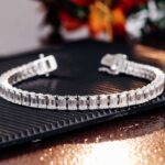 *165mm Sparkling Emerald Cut Moissanite Tennis Bracelet - Image 9