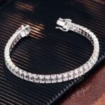*165mm Sparkling Emerald Cut Moissanite Tennis Bracelet - Image 10