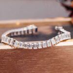 *165mm Sparkling Emerald Cut Moissanite Tennis Bracelet - Image 12