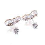 *6MM Round & Marquise Champagne Moissanite Cluster Earrings - Image 2