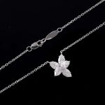 Floral Radiance: 42CM Moissanite Flower Pendant Necklace