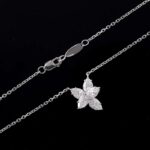 *Floral Radiance: 42CM Moissanite Flower Pendant Necklace - Image 4