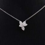 *Floral Radiance: 42CM Moissanite Flower Pendant Necklace - Image 3